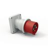 Heavy Duty Products, IEC Pin and Sleeve Devices, Male, Inlet, 30/32 A  380-415 VAC, 3-POLE 4-WIRE, Red, Splash Proof