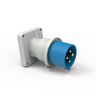 Heavy Duty Products, IEC Pin and Sleeve Devices, Male, Inlet, 60/63 A  125/250 VAC, 3-POLE 4-WIRE, Blue, Splash Proof