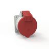 Heavy Duty Products, IEC Pin and Sleeve Devices, Female, Receptacle, 20 A  277/480 VAC, 4-POLE 5-WIRE, Red, Splash Proof