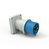 Heavy Duty Products, IEC Pin and Sleeve Devices, Male, Inlet, 30/32 A  120/208 VAC, 4-POLE 5-WIRE, Blue, Splash Proof