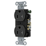 Straight Blade Devices, Weather Resistant Duplex Receptacle, Commercial Grade, Back and Side Wired, 15A 125V, 2-Pole 3- Wire Grounding, 5-15R, Black
