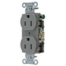 Straight Blade Devices, Receptacles, Duplex, Commercial Grade, 15A 125V, 2- Pole 3-Wire Grounding, 5-15R, Gray, Single Pack