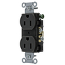Straight Blade Devices, Receptacles, Duplex, Commercial Grade, 2-Pole 3-Wire Grounding, 15A 125V, 5-15R, Black, Single Pack.