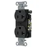 Image of CR20BLK Dispositivos de cuchilla recta, receptáculos, dúplex, calidad comercial, 2 polos, 3 cables, conexión a tierra, 20A 125V, 5-20R, negro