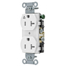 Straight Blade Devices, Receptacles, Duplex, Commercial Grade, 20A 125V, 2-Pole 3-Wire Grounding, 5-20R, White, Single Pack, Isolated Ground
