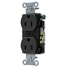 Straight Blade Devices, Receptacles, Duplex, Commercial Grade, 15A 125V, 2-Pole 3-Wire Grounding, 5-15R, Black, Single Pack