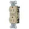 Image of CRS15I Straight Blade Devices, Receptacles, Duplex, Commercial Grade, 15A 125V, 2-Pole 3-Wire Grounding, 5-15R, Ivory, Single Pack