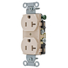 Straight Blade Devices, Receptacles, Duplex, Commercial Grade, 20A 125V, 2-Pole 3-Wire Grounding, 5-20R, Light Almond, Single Pack