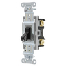 Switches and Lighting Controls, Commercial Grade, Toggle Switches, General Purpose AC, Single Pole, 15A 120/277V AC, Side Wired Only, Black