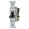 Switches and Lighting Controls, Commercial Grade, Toggle Switches, General Purpose AC, Three Way, 15A 120/277V AC, Side Wired Only, Black