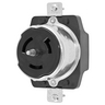 Locking Devices, Industrial, Receptacle, 50A 125V, 2-Pole 3-Wire Grounding, Non-NEMA, Screw Terminal, Black