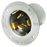 Locking Devices, Industrial, Flanged Inlet, 50A 125/250V, 3-Pole 4-Wire Grounding, Non-NEMA, Screw Terminal, Steel