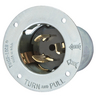 Locking Devices, Industrial, Flanged Inlet, 50A 125V, 2-Pole 3-Wire Grounding, Non-NEMA, Screw Terminal, Heavy Duty Black