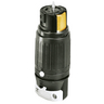 Locking Devices, Industrial, Female Connector Body, 50A 3-Phase Delta 480V AC, 3-Pole 4-Wire Grounding, Non-NEMA, Screw Terminal, Black and White