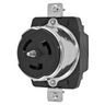 Locking Devices, Industrial, Receptacle, 50A 3-Phase Delta 250V AC, 3-Pole 4-Wire Grounding, Non- NEMA, Screw Terminal, Black