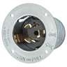 Locking Devices, Industrial, Flanged Inlet, 50A 3-Phase Delta 250V AC, 3-Pole 4-Wire Grounding, Non- NEMA, Screw Terminal, Steel