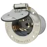 Image of CS8375MBWP Locking Devices, Locking Devices, Industrial, Flanged Inlet, 50A Phase Delta 250V AC, Non- NEMA, Screw Terminal, With Lift Cover