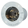 Locking Devices, Industrial, Flanged Inlet, 50A 480V AC, 2-Pole 3-Wire Grounding, Non-NEMA, Screw Terminal, Heavy Duty Black