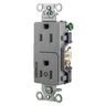 Straight Blade Devices, Receptacles, Decorator Duplex, Commercial Grade, 1/2 Controlled, 15A 125V, 2-Pole 3-Wire Grounding, 5-15R, Gray