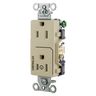 Straight Blade Devices, Receptacles, Decorator Duplex, Commercial Grade, 1/2 Controlled, 15A 125V, 2-Pole 3-Wire Grounding, 5-15R, Ivory