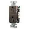 Image of DRS15C1 Straight Blade Devices, Receptacles, Decorator Duplex, Commercial Grade, 1/2 Controlled, 15A 125V, 2-Pole 3-Wire Grounding, 5-15R, Brown