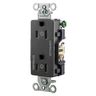 Straight Blade Devices, Receptacles, Decorator Duplex, Commercial Grade, Controlled, 15A 125V, 2-Pole 3-Wire Grounding, 5-15R, Black