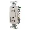 Image of DRS15C2LA Straight Blade Devices, Receptacles, Decorator Duplex, Commercial Grade, Controlled, 15A 125V, 2-Pole 3-Wire Grounding, 5-15R, Light Almond