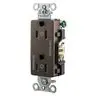 Image of DRS15C2 Straight Blade Devices, Receptacles, Decorator Duplex, Commercial Grade, Controlled, 15A 125V, 2-Pole 3-Wire Grounding, 5-15R, Brown