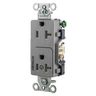 Straight Blade Devices, Receptacles, Decorator Duplex, Commercial Grade, 1/2 Controlled, 20A 125V, 2-Pole 3-Wire Grounding, 5-20R, Gray