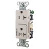 Straight Blade Devices, Receptacles, Decorator Duplex, Commercial Grade, 1/2 Controlled, 20A 125V, 2-Pole 3-Wire Grounding, 5-20R, Light Almond