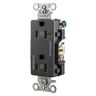Straight Blade Devices, Receptacles, Decorator Duplex, Commercial Grade, Controlled, 20A 125V, 2-Pole 3-Wire Grounding, 5-20R, Black