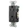 Image of DRS20C2BLK Straight Blade Devices, Receptacles, Decorator Duplex, Commercial Grade, Controlled, 20A 125V, 2-Pole 3-Wire Grounding, 5-20R, Black