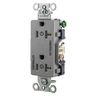 Straight Blade Devices, Receptacles, Decorator Duplex, Commercial Grade, Controlled, 20A 125V, 2-Pole 3-Wire Grounding, 5-20R, Gray