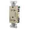 Straight Blade Devices, Receptacles, Decorator Duplex, Commercial Grade, Controlled, 20A 125V, 2-Pole 3-Wire Grounding, 5-20R, Ivory