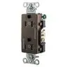 Image of DRS20C2 Straight Blade Devices, Receptacles, Decorator Duplex, Commercial Grade, Controlled, 20A 125V, 2-Pole 3-Wire Grounding, 5-20R, Brown