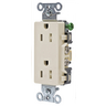 Straight Blade Devices, Receptacles, Tamper- Resistant Duplex, Decorator, Commercial/Industrial Grade, 15A 125V, 2- Pole 3-Wire Grounding, 5-15R, Light Almond, Single Pack