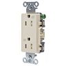 Straight Blade Devices, Tamper and Weather Resistant, Decorator Duplex Receptacle, 15A 125V, 2-Pole 3-Wire Grounding, 5-15R, Light Almond