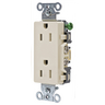 Straight Blade Devices, Receptacles, Duplex, Decorator, Commercial/Industrial Grade, 15A 125V, 2-Pole 3-Wire Grounding, 5-15R, Light Almond, Single Pack