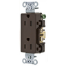 Straight Blade Devices, Receptacles, Duplex, Decorator, Commercial/Industrial Grade, 15A 125V, 2-Pole 3-Wire Grounding, 5-15R, Brown, Single Pack