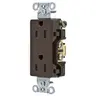 Image of DRS15 Straight Blade Devices, Receptacles, Duplex, Decorator, Commercial/Industrial Grade, 15A 125V, 2-Pole 3-Wire Grounding, 5-15R, Brown, Single Pack