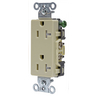 Straight Blade Devices, Receptacles, Tamper- Resistant Duplex, Decorator, Commercial/Industrial Grade, 20A 125V, 2- Pole 3-Wire Grounding, 5-20R, Ivory, Single Pack