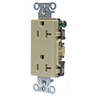 Straight Blade Devices, Receptacles, Duplex, Decorator, Commercial/Industrial Grade, 20A 125V, 2-Pole 3-Wire Grounding, 5-20R, Ivory, Single Pack