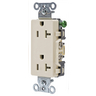 Straight Blade Devices, Receptacles, Duplex, Decorator, Commercial/Industrial Grade, 20A 125V, 2-Pole 3-Wire Grounding, 5-20R, Light Almond, Single Pack