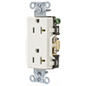 Straight Blade Devices, Receptacles, Duplex, Decorator, Commercial/Industrial Grade, 20A 125V, 2-Pole 3-Wire Grounding, 5-20R, White,Single Pack