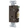 Straight Blade Devices, Commercial Grade, Decorator Duplex, Weather and Tamper Resistant, 20A 125V, 2-Pole 3-Wire Grounding, 5-20R, Brown