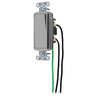 Switches and Lighting Controls, Spec Grade, Decorator Switches, General Purpose AC, Single Pole, 20A 120/277V AC, Back and Side Wired, Pre-Wired with 8" #12 THHN, Gray