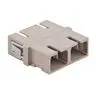 Image of FASCDSC6BE Fiber Optic Adapters, SC Duplex, Snap In Mounting, Zircon Sleeves, Beige, 6 Pack