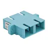 Image of FASCDSS6AQ Fiber Optic Adapters, SC Duplex, Screw Mounting, Zircon Sleeves, Aqua, 6 Pack