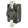 Locking Devices, Industrial, Flush Receptacle, 30A 28VDC, 2-Pole 3-Wire Grounding, NEMA FSL1, Screw Terminal, Black.