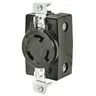 Image of FSL2FR Locking Devices, Industrial, Flush Receptacle, 30A 120V AC 400Hz, 2-Pole 3-Wire Grounding, FSL2R, Screw Terminal, Black